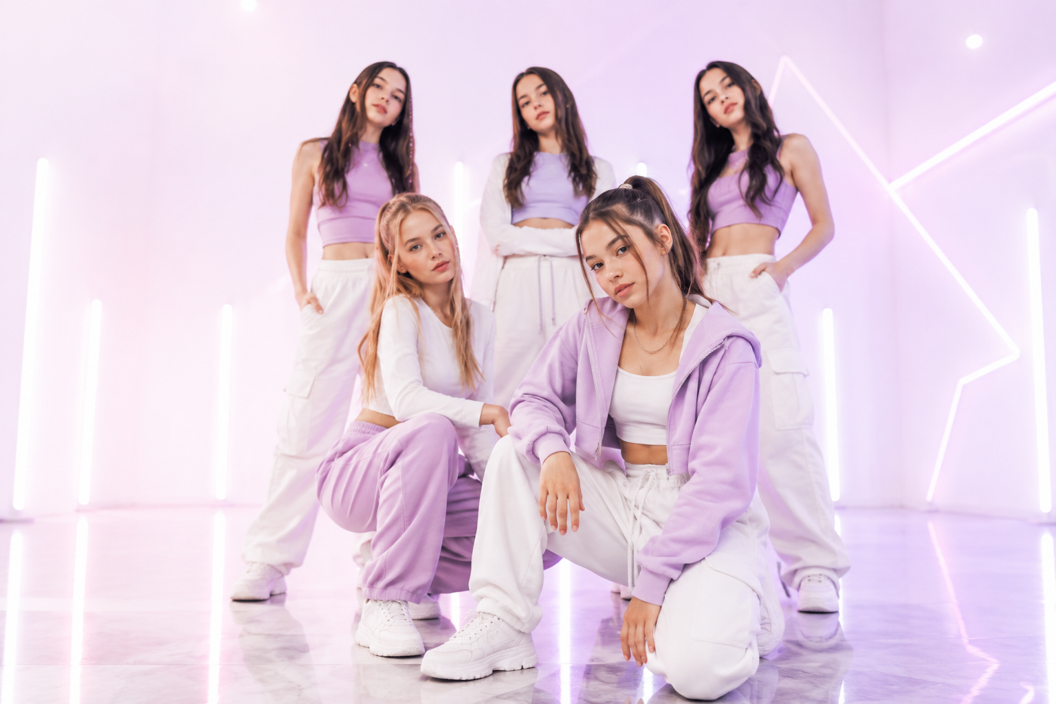 Komunita K-POP KE Academy počas tréningu